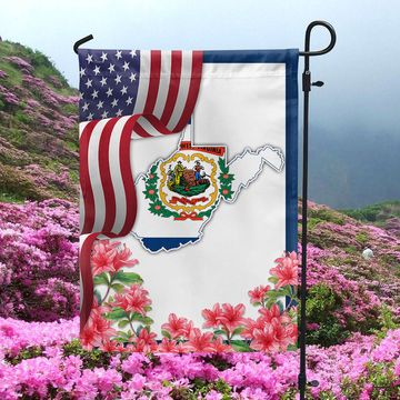 Discover West Virginia Rhododendron Flower Flag MLN1111Fv6