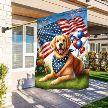 Discover Flagwix American Flag - Golden Retriever Dog Happy 4th Of july Flag
