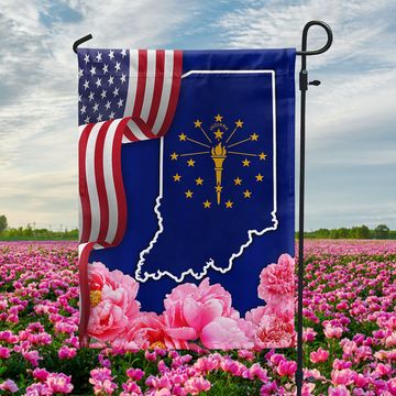 Discover Indiana State Peony Flower Flag MLN1111Fv9