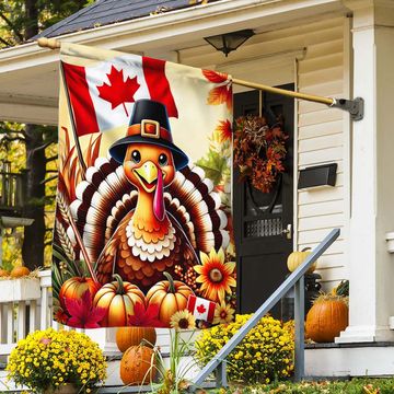 Discover Happy Thanksgiving Turkey Canada Flag