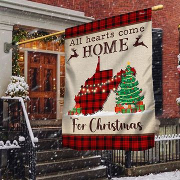 Discover West Virginia Christmas Flag All Hearts Come Home For Christmas TQN1831Fv2