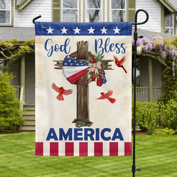 Discover Flagwix American Flag - Christian Cross American Wreath God Bless America Flag