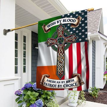 Discover FLAGWIX  Irish Celtic Cross Saint Patrick's Day Flag Irish By Blood American By Birth Patriot By Choice