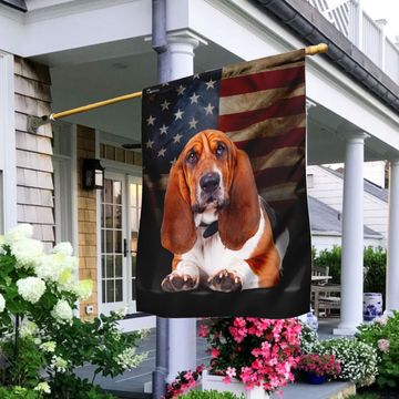 Discover Basset Hound American Flag