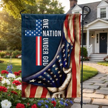 Discover One Nation Under God Flag, Cross American Patriot US Flag