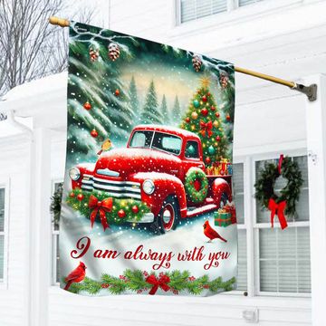 Discover Christmas Red Truck Cardinal I Am Always With You Flag