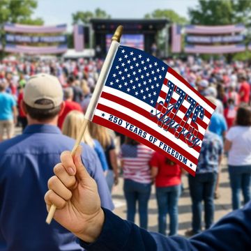 Discover Patriotic American Flag, 1776 America 250 Years of Freedom Handheld Flag