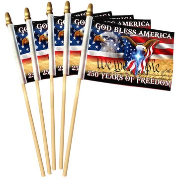 Discover Patriotic 250 Years of Freedom Flag, God Bless America Handheld Flag