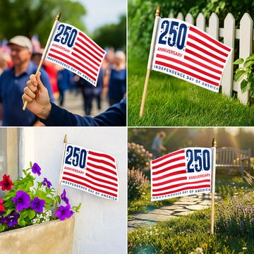 Discover 250th Anniversary Independence Day of America Handheld Flag