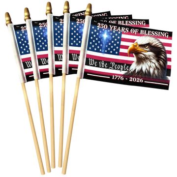 Discover 250 Years of Blessing Handheld Flag, Patriotic Eagle 1776 2026 Flag