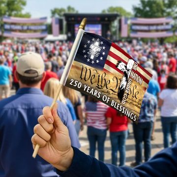 Discover One Nation Under God Flag, 250 Years of Blessings Cross Handheld Flag