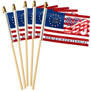 Discover 250th Anniversary United States Handheld Flag, Semiquincentennial Flag