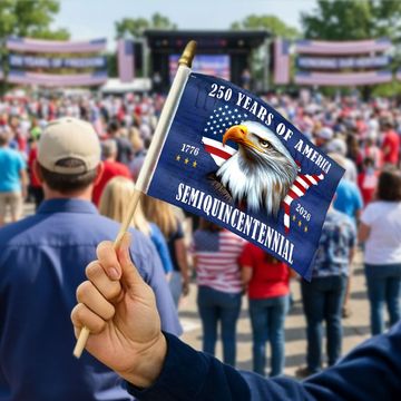 Discover 250 Years of America Patriotic Eagle Handheld Flag