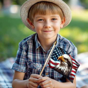 Discover Patriotic American Handheld Flag, Small Eagle Independence American Flag