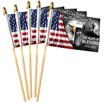 Discover 250 Years Of Blessings America Flag, One Nation Under God Handheld Flag