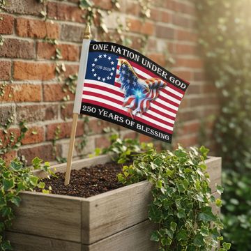 Discover 250 Years of Blessing Flag, Christian Cross Eagle Handheld American Flag