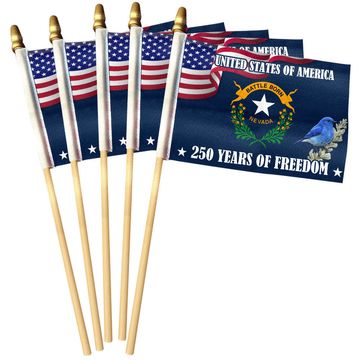 Discover Nevada State Flag, 250 Years of Freedom Nevada State Handheld Flag
