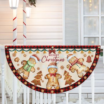 Discover Gingerbread Christmas Non-Pleated Fan Flag