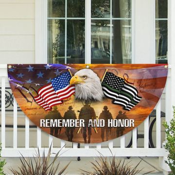 Discover Thank You Veterans, American Eagle Memorial Day, Veterans Day Non-Pleated Fan Flag