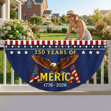 Discover 250 Years of America Fan Flag, Bald Eagle 1776 2026 Flag Decor