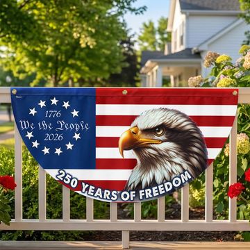 Discover Patriotic 250 Years of Freedom Flag Decor, We The People 1776 2026 American Fan Flag