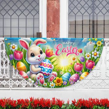 Discover Happy Easter Bunny Rabbit Non-Pleated Fan Flag