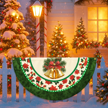 Discover Beautiful Jingle Bells Poinsettia Flowers Christmas Bunting