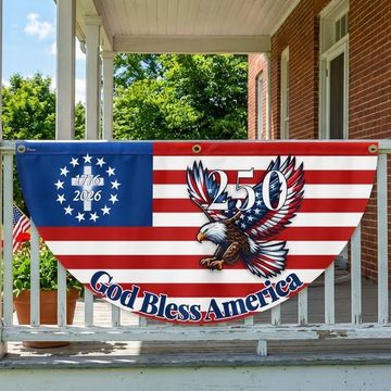 Discover Jesus Cross Flag | 250th Patriot Eagle God Bless America Fan Flag
