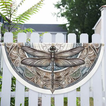 Discover Dragonfly Mandala Non-Pleated Fan Flag