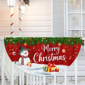 Discover Merry Christmas Snowman Non-Pleated Fan Flag