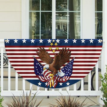 Discover Patriotic Eagle American Non-Pleated Fan Flag
