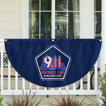 Discover 911 Patriot Day September 11 Never Forget 9/11 Non-Pleated Fan Flag 3-Day Shipping