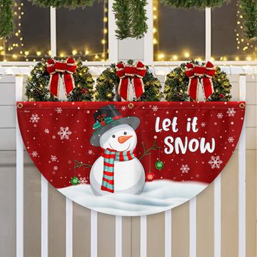 Discover Christmas Flag Snowman Let It Snow Non-Pleated Christmas Fan Flag 3-Day Shipping