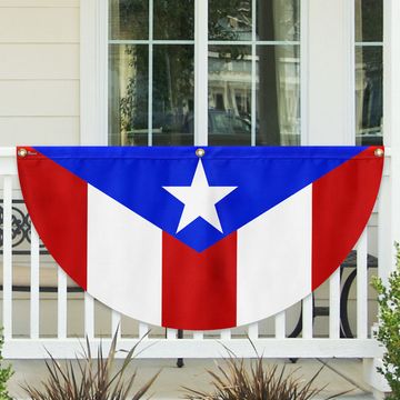 Discover Puerto Rico Non-Pleated Fan Flag