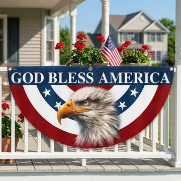 Discover American Flag - Patriotic Eagle God Bless America Bunting 3-Day Shipping