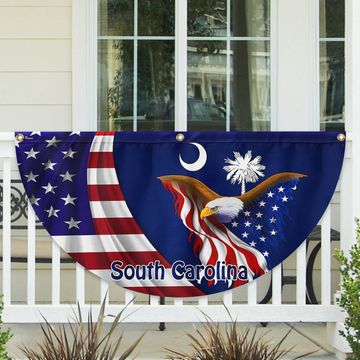 Discover South Carolina Eagle Non-Pleated Fan Flag