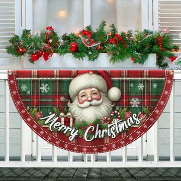 Discover Santa Claus Merry Christmas Non-Pleated Fan Flag
