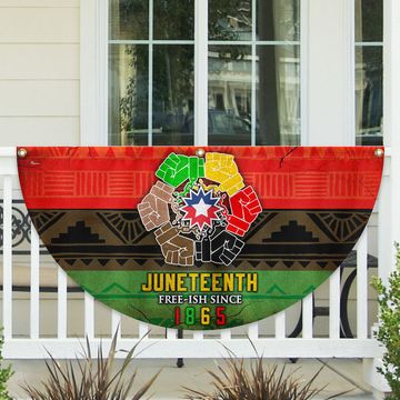 Discover Celebrate Juneteenth African Non-Pleated Fan Flag