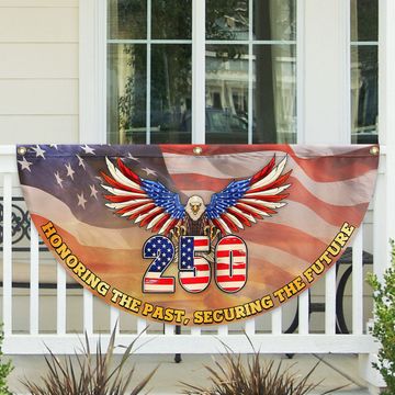 Discover 250th Anniversary Flag | Patriotic Bald Eagle for July 4th Fan Flag