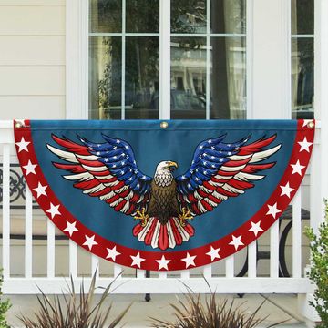 Discover Patriotic Eagle Spread Wings American Non-Pleated Fan Flag