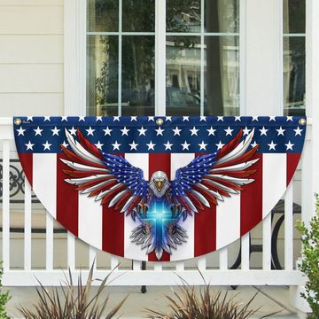 Discover Flagwix American Flag - Patriotic Eagle with Christian Cross American Non-Pleated Fan Flag TPT1700FLv1