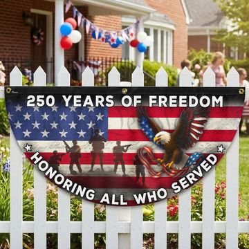 Discover 250 Years of Freedom Flag, Honoring All Who Served Veterans Day Fan Flag