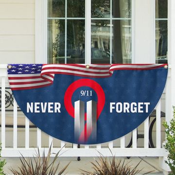 Discover Never Forget 9/11 Patriot Day September 11th Attacks Non-Pleated Fan Flag