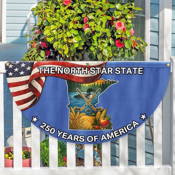 Discover Minnesota Fan Flag, 250 Years of America The North Star State Minnesota Decor