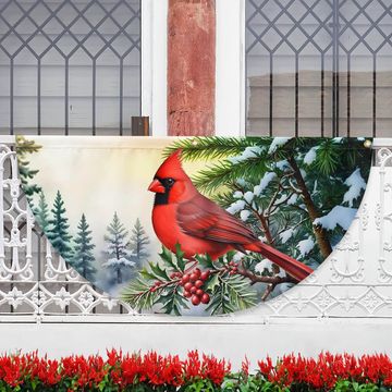 Discover Cardinal Christmas Non-Pleated Fan Flag