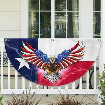 Discover Texas American Eagle Non-Pleated Fan Flag