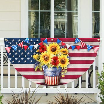 Discover Flagwix American Flag - Sunflowers Happy 4th of july Patriotic Non-Pleated Fan Flag