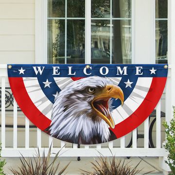 Discover Flagwix American Flag - Patriotic Eagle Welcome American  Non-Pleated Fan Flag