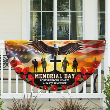 Discover Memorial Day Forever In Our Hearts Non-Pleated Fan Flag