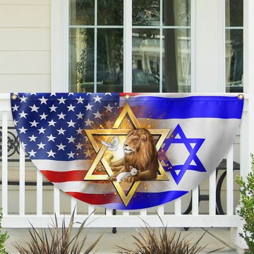 Discover Jewish Lion Of Judah Israel American Non-Pleated Fan Flag